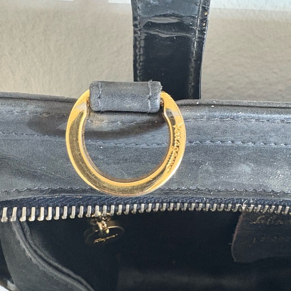 Vintage Salvatore Ferragamo Black Soft Leather/Suede Purse - Picture 14 of 15